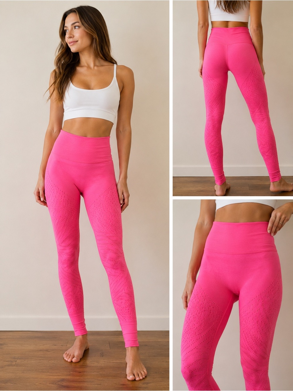 Free People Movement Self Hem Ecology Leggings Sz Small Pink (w)